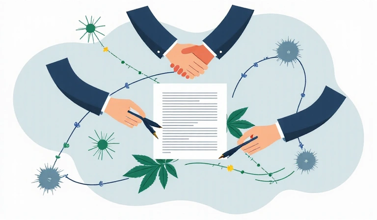 Szerződés aláírása és egyezség szimbóluma